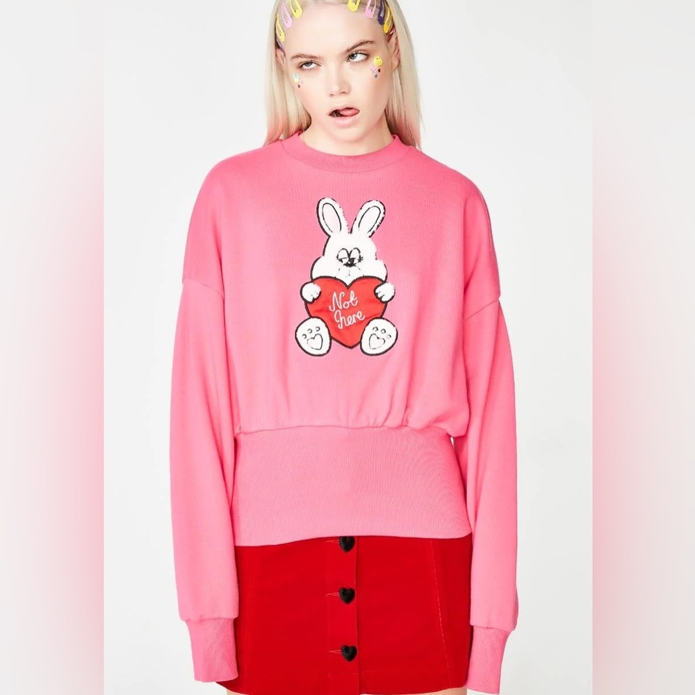 Dolls Kill X Lazy Oaf Rabbit Not Here Sweatshirt … - image 6
